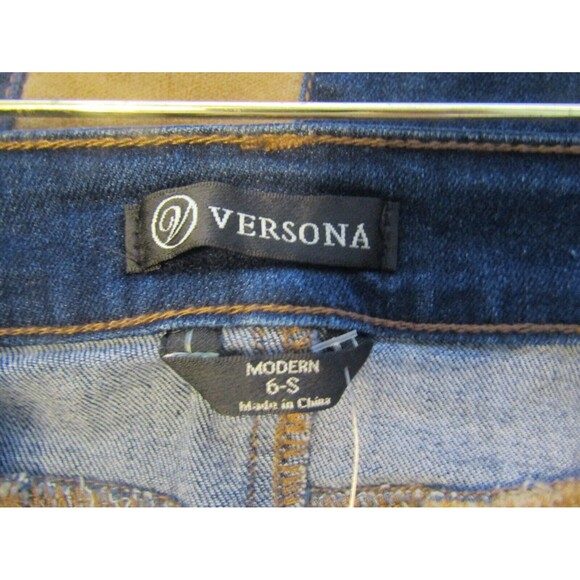 Versona Flare Jeans Striped Patchwork Colorblock 70s Boho NWT Size 6 Sm - Picture 8 of 9